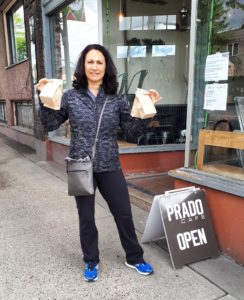 Daniela Duva standing outside of Prado Café